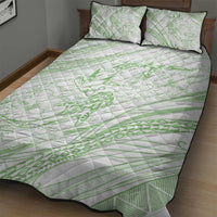 Sharks Couple Dreamy Polynesians Floral Sea Quilt Bed Set Emerald - Polynesian Pride