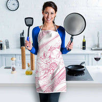 Sharks Couple Dreamy Polynesians Floral Sea Apron Pink - Polynesian Pride
