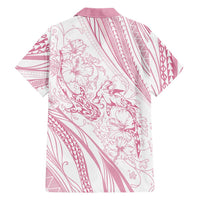 Sharks Couple Dreamy Polynesians Floral Sea Family Matching Mermaid Dress and Hawaiian Shirt Pink LT7 - Polynesian Pride