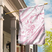 Sharks Couple Dreamy Polynesians Floral Sea Garden Flag Pink - Polynesian Pride