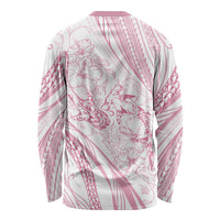 Sharks Couple Dreamy Polynesians Floral Sea Long Sleeve Shirt Pink - Polynesian Pride