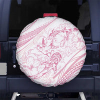 Sharks Couple Dreamy Polynesians Floral Sea Spare Tire Cover Pink LT7 No hole Pink - Polynesian Pride