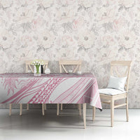 Sharks Couple Dreamy Polynesians Floral Sea Tablecloth Pink - Polynesian Pride