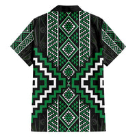 Jade Tukutuku Pattern Aotearoa Family Matching Off Shoulder Short Dress and Hawaiian Shirt Niho Taniwha and Puhoro Motifs LT7 - Polynesian Pride