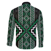 Jade Tukutuku Pattern Aotearoa Family Matching Off Shoulder Short Dress and Hawaiian Shirt Niho Taniwha and Puhoro Motifs LT7 - Polynesian Pride