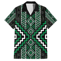 Jade Tukutuku Pattern Aotearoa Family Matching Short Sleeve Bodycon Dress and Hawaiian Shirt Niho Taniwha and Puhoro Motifs