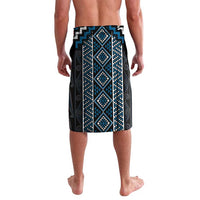 Azure Tukutuku Pattern Aotearoa Lavalava Niho Taniwha and Puhoro Motifs