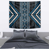 Azure Tukutuku Pattern Aotearoa Tapestry Niho Taniwha and Puhoro Motifs