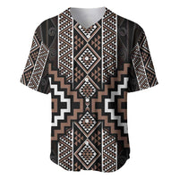 Classic Tukutuku Pattern Aotearoa Baseball Jersey Niho Taniwha and Puhoro Motifs