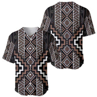 Classic Tukutuku Pattern Aotearoa Baseball Jersey Niho Taniwha and Puhoro Motifs