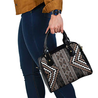 Classic Tukutuku Pattern Aotearoa Shoulder Handbag Niho Taniwha and Puhoro Motifs
