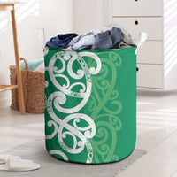 Pounamu Green Maori Laundry Basket Koru Kowhaiwhai - Polynesian Pride