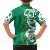 Pounamu Green Maori Family Matching Summer Maxi Dress and Hawaiian Shirt Koru Kowhaiwhai LT7 - Polynesian Pride