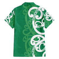 Pounamu Green Maori Family Matching Tank Maxi Dress and Hawaiian Shirt Koru Kowhaiwhai LT7 - Polynesian Pride