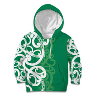Pounamu Green Maori Kid Hoodie Koru Kowhaiwhai - Polynesian Pride