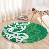 Pounamu Green Maori Round Carpet Koru Kowhaiwhai - Polynesian Pride