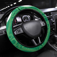 Pounamu Green Maori Steering Wheel Cover Koru Kowhaiwhai - Polynesian Pride