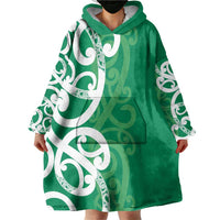 Pounamu Green Maori Wearable Blanket Hoodie Koru Kowhaiwhai - Polynesian Pride