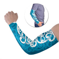 Azure Blue Maori Arm Sleeves Koru Kowhaiwhai - Polynesian Pride