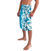 Azure Blue Maori Lavalava Koru Kowhaiwhai - Polynesian Pride