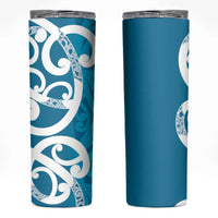 Azure Blue Maori Skinny Tumbler Koru Kowhaiwhai - Polynesian Pride