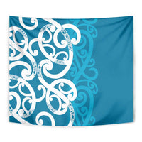 Azure Blue Maori Tapestry Koru Kowhaiwhai - Polynesian Pride