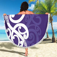 Violet Green Maori Beach Blanket Koru Kowhaiwhai - Polynesian Pride