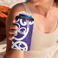 Violet Green Maori 4 in 1 Can Cooler Tumbler Koru Kowhaiwhai - Polynesian Pride
