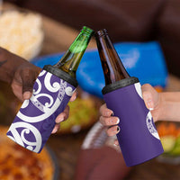 Violet Green Maori 4 in 1 Can Cooler Tumbler Koru Kowhaiwhai - Polynesian Pride