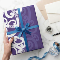 Violet Green Maori Wrapping Paper Koru Kowhaiwhai