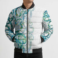 Paua Shell Maori Bomber Puffer Jacket Koru Kowhaiwhai - Polynesian Pride