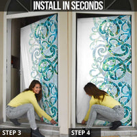 Paua Shell Maori Door Cover Koru Kowhaiwhai - Polynesian Pride