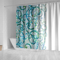 Paua Shell Maori Shower Curtain Koru Kowhaiwhai - Polynesian Pride
