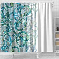 Paua Shell Maori Shower Curtain Koru Kowhaiwhai - Polynesian Pride