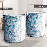 Turquoise Paua Shell Maori Laundry Basket Koru Kowhaiwhai - Polynesian Pride