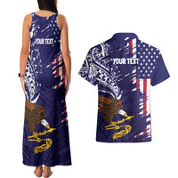 American Samoa Mix US Couples Matching Tank Maxi Dress and Hawaiian Shirt Flag Day Grunge Style LT7 - Polynesian Pride