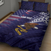 American Samoa Mix US Quilt Bed Set Flag Day Grunge Style
