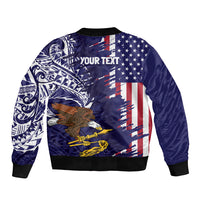 American Samoa Mix US Sleeve Zip Bomber Jacket Flag Day Grunge Style LT7 - Polynesian Pride