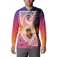 Guam Chamorro Button Sweatshirt Artsy Latte Stone