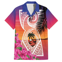 Guam Chamorro Family Matching Off The Shoulder Long Sleeve Dress and Hawaiian Shirt Artsy Latte Stone LT7 Dad's Shirt - Short Sleeve Art - Polynesian Pride