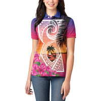 Guam Chamorro Women Polo Shirt Artsy Latte Stone