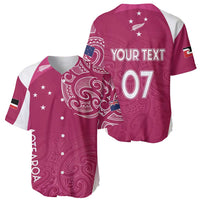 Personalised New Zealand Rugby Baseball Jersey Aotearoa Champions - Pink Version