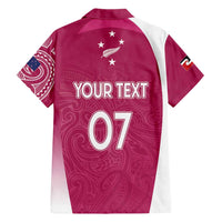 Personalised New Zealand Rugby Hawaiian Shirt Aotearoa Champions - Pink Version