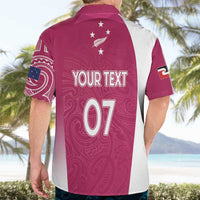 Personalised New Zealand Rugby Hawaiian Shirt Aotearoa Champions - Pink Version