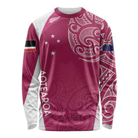 Personalised New Zealand Rugby Long Sleeve Shirt Aotearoa Champions - Pink Version