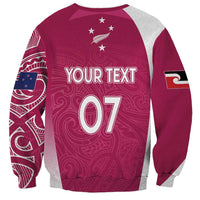 Personalised New Zealand Rugby Sweatshirt Aotearoa Champions - Pink Version
