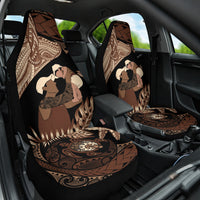 Father's Day Polynesian Pattern Car Seat Cover Tropical Humpback Whale