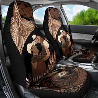 Father's Day Polynesian Pattern Car Seat Cover Tropical Humpback Whale