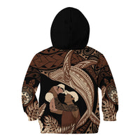 Father's Day Polynesian Pattern Kid Hoodie Tropical Humpback Whale