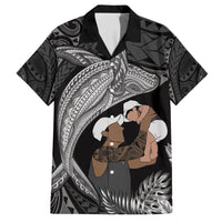 Father's Day Polynesian Pattern Hawaiian Shirt Tropical Humpback Whale - Black LT7 Black - Polynesian Pride